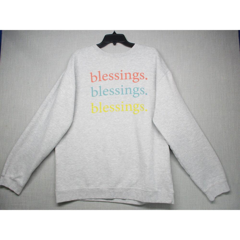 Independent Trading Company Light Grey Graphic Cozy Crewneck Sweatshirt Size 2XL